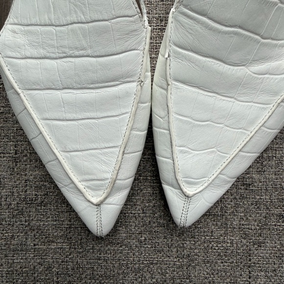 Jeffrey Campbell Viona Loafer White Croc with Wooden Heel - Picture 3 of 15